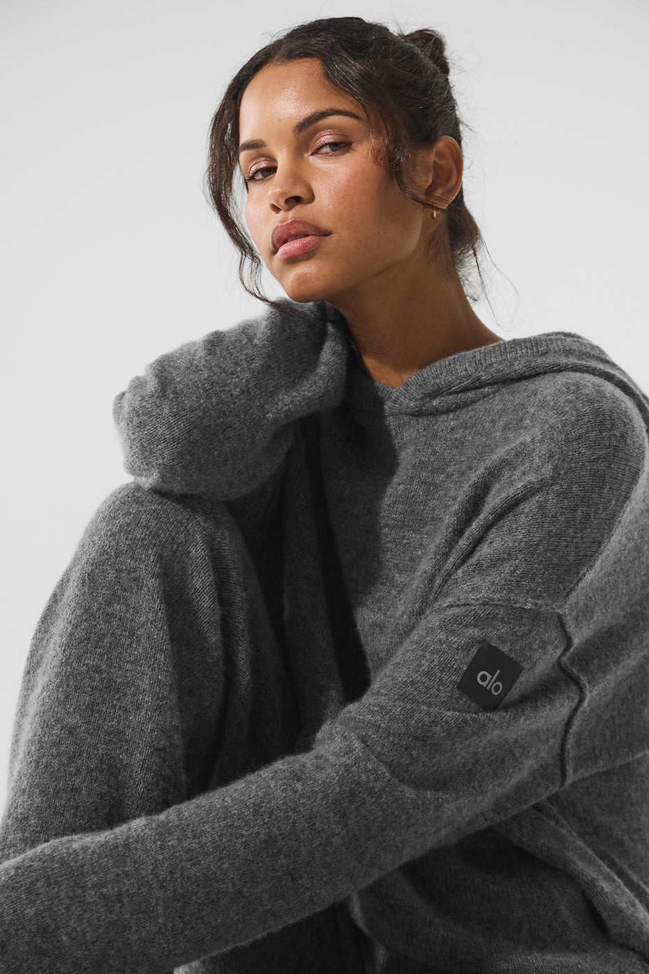 alo Wool Cashmere New Class Hoodie - Platinum Grey