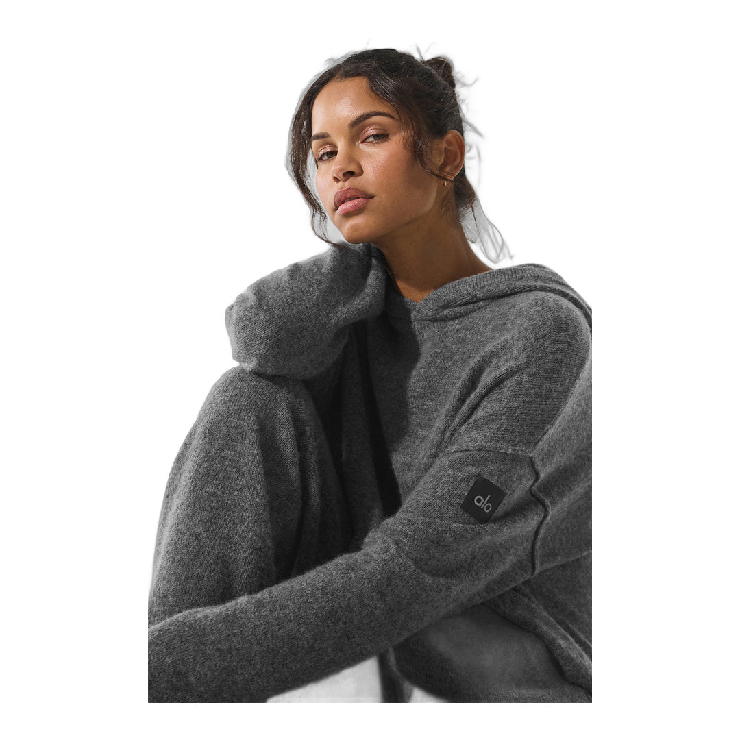 alo Wool Cashmere New Class Hoodie - Platinum Grey