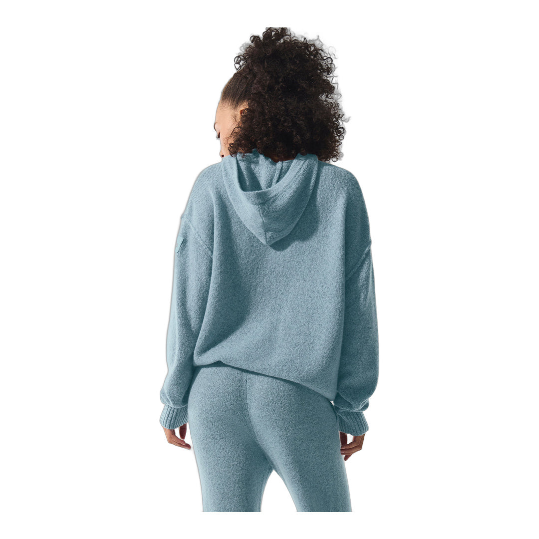 alo Wool Cashmere New Class Hoodie - Celestial Blue Granite Heather