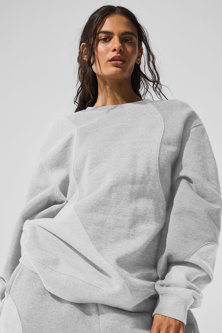 alo Make Waves Crew Neck Pullover - Athletic Heather Grey Tonal