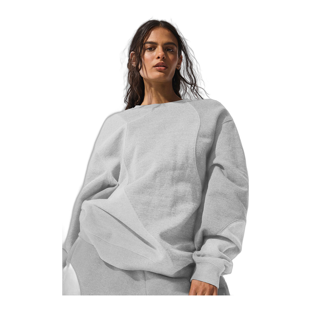 alo Make Waves Crew Neck Pullover - Athletic Heather Grey Tonal