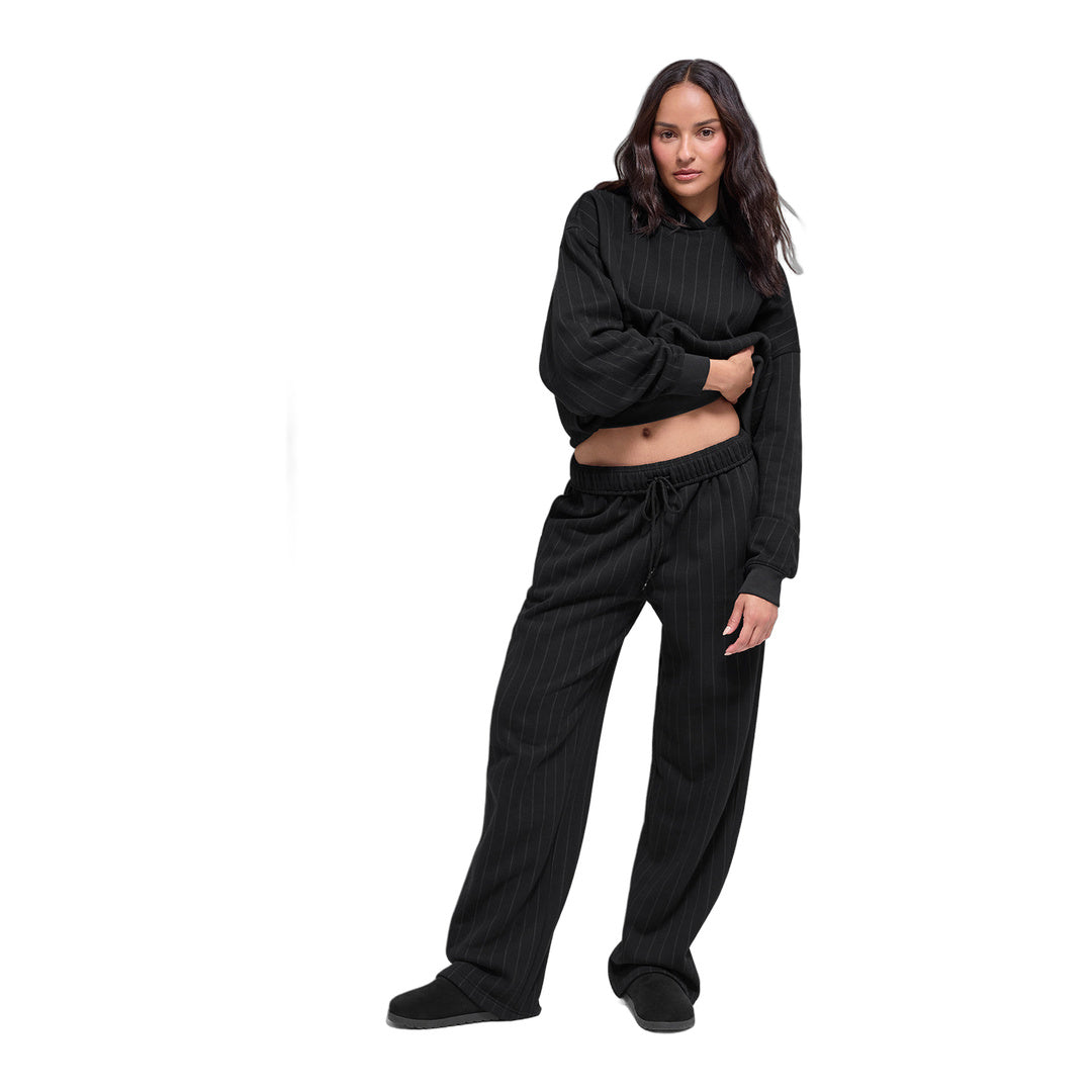 alo Pinstripe Hoodie - Black Pinstripe
