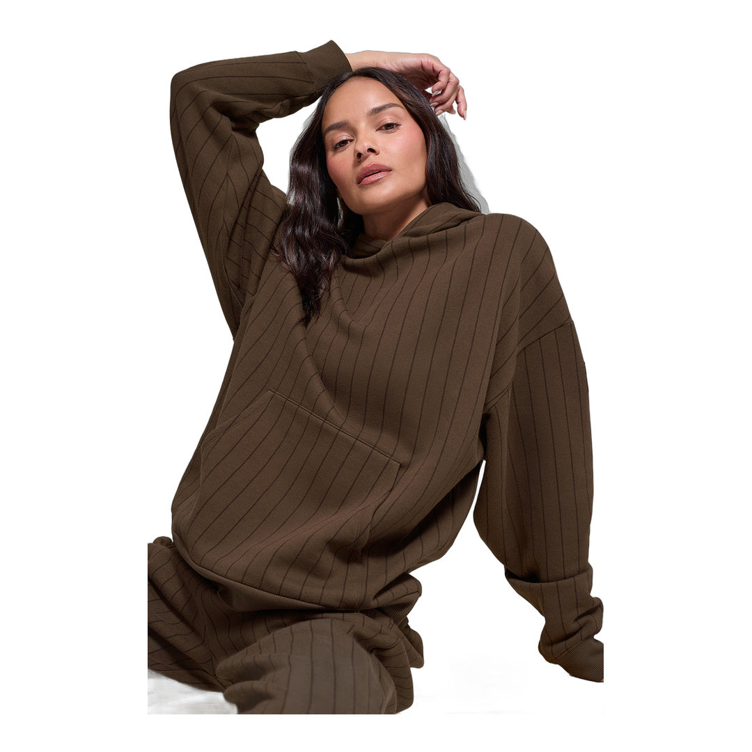 alo Pinstripe Hoodie - Espresso Pinstripe