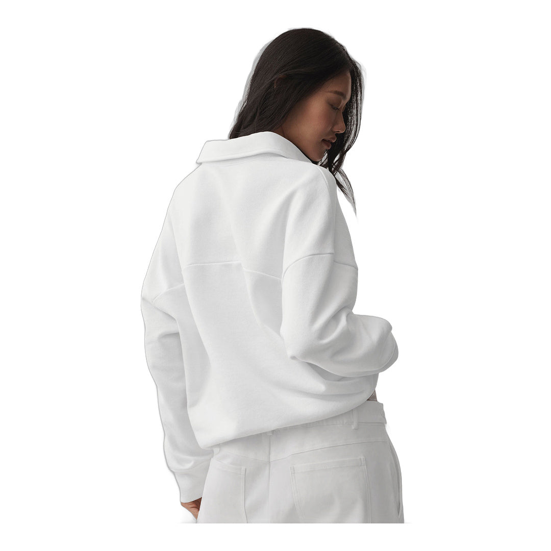 alo Take It Easy Long Sleeve Henley Pullover - White