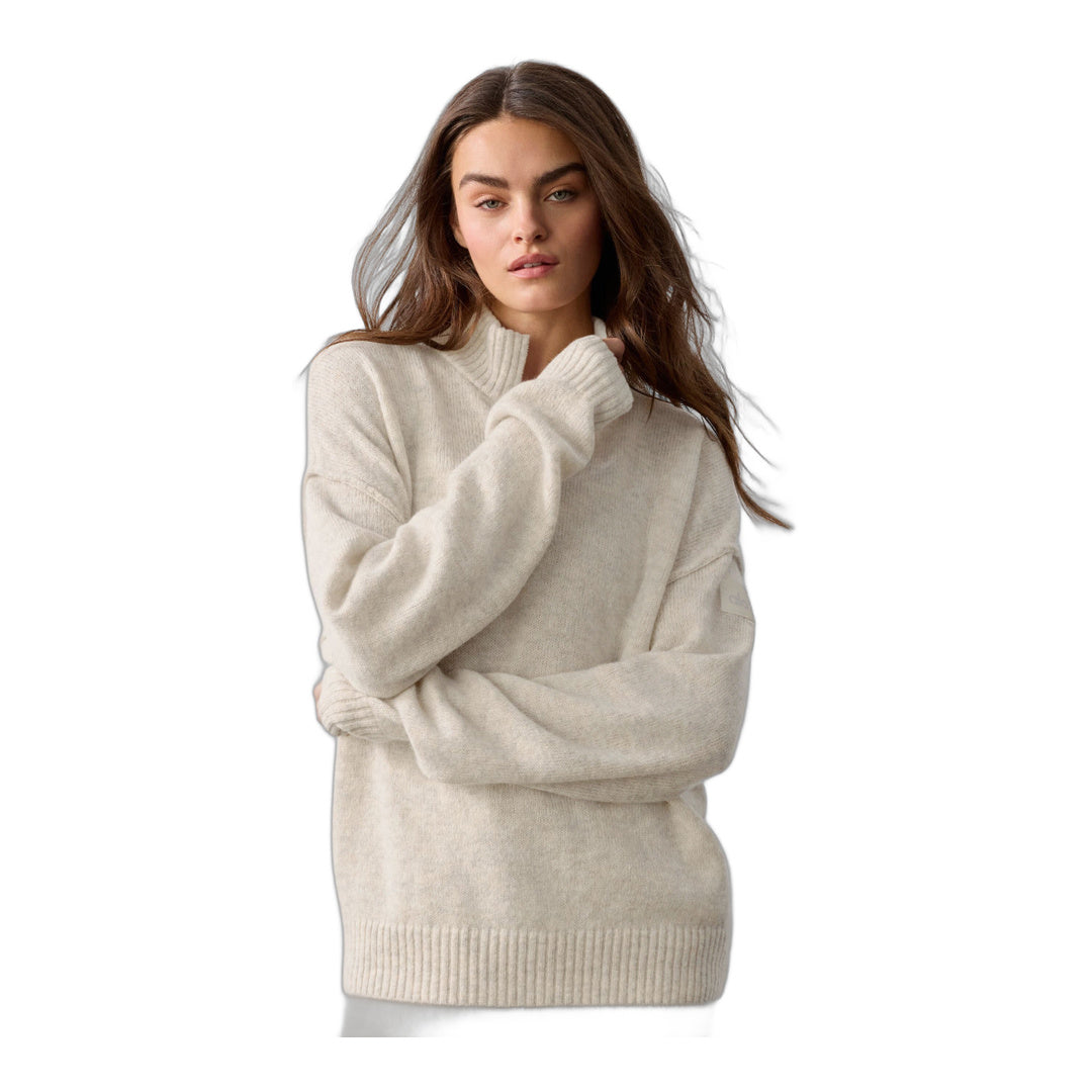 alo Wool Cashmere New Class 1/4 Zip Pullover - Oatmeal Heather