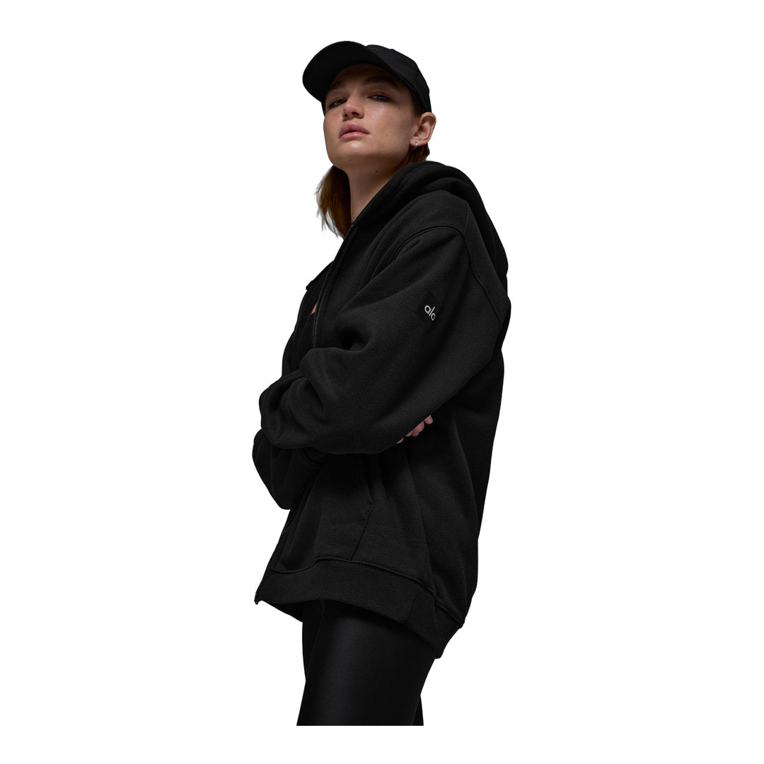 alo Renown Heavy Weight Full Zip Hoodie - Black