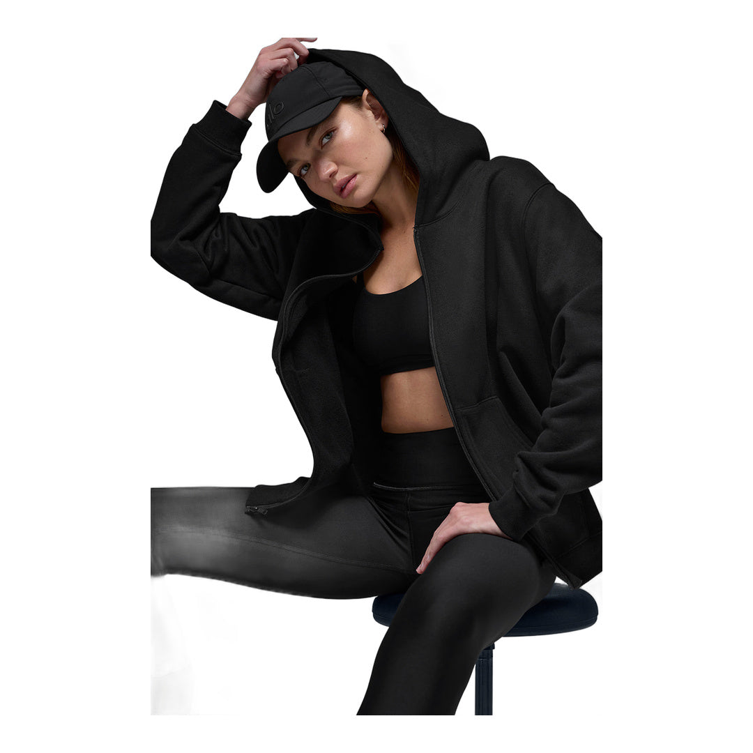 alo Renown Heavy Weight Full Zip Hoodie - Black