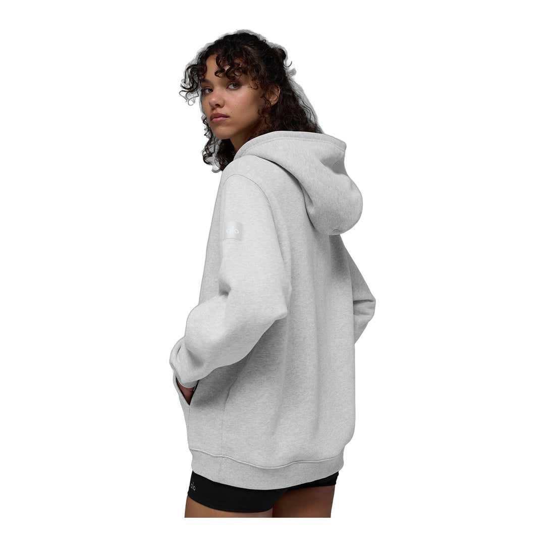 alo Renown Heavy Weight Full Zip Hoodie - Athletic Heather Grey