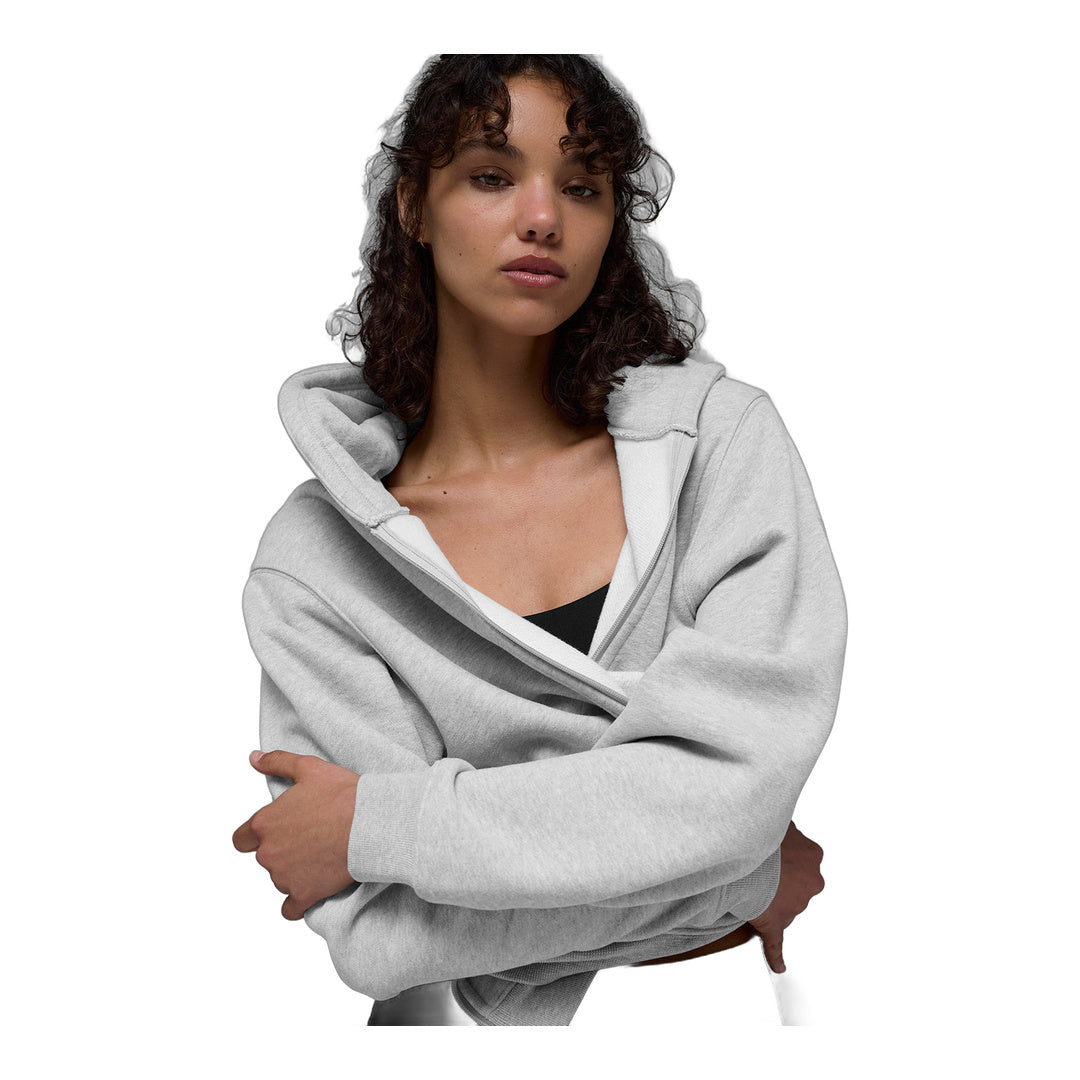 alo Renown Heavy Weight Full Zip Hoodie - Athletic Heather Grey