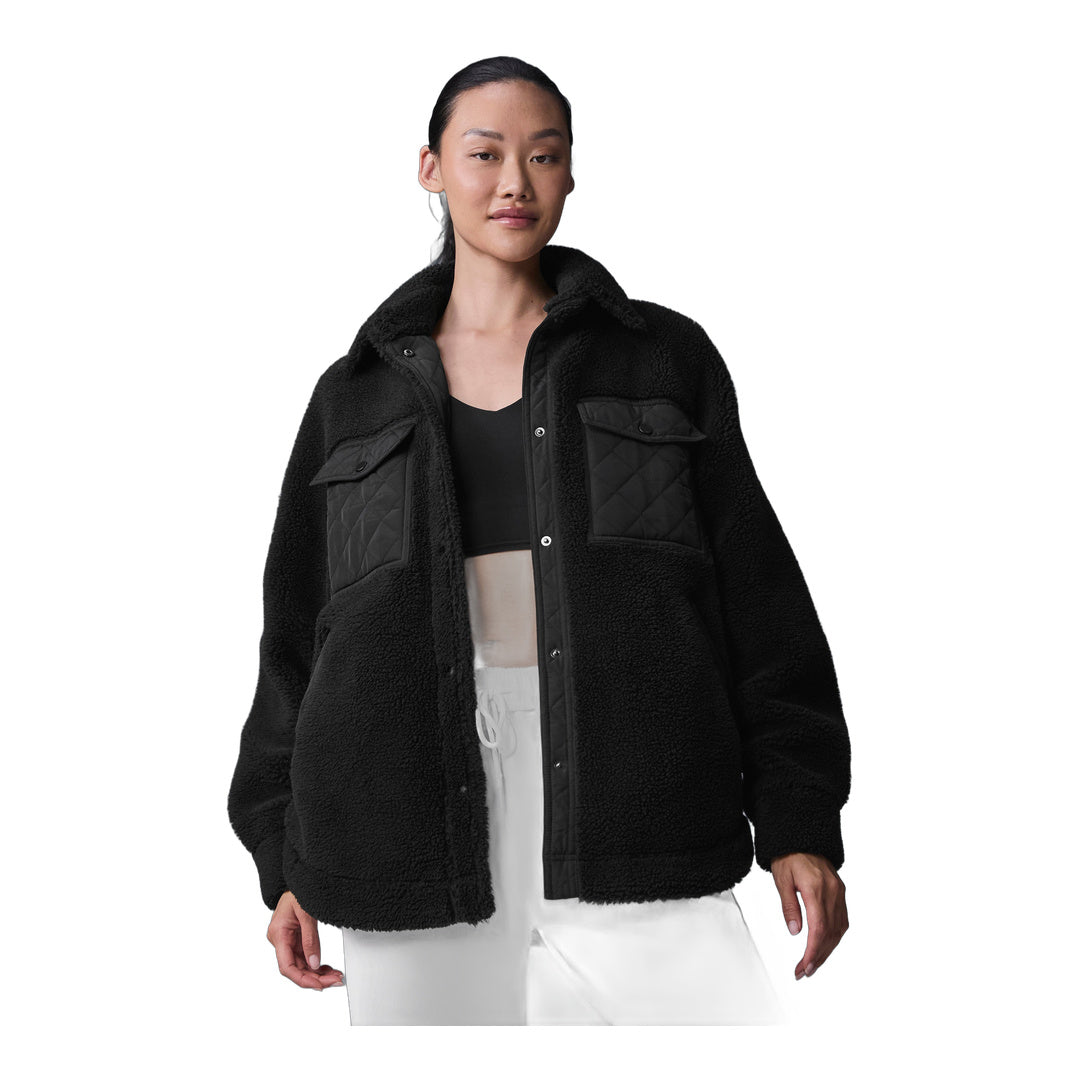 alo Sherpa Edge Shacket - Black