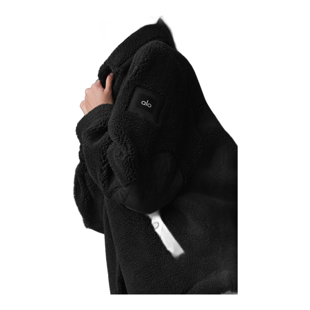 alo Sherpa Edge Shacket - Black