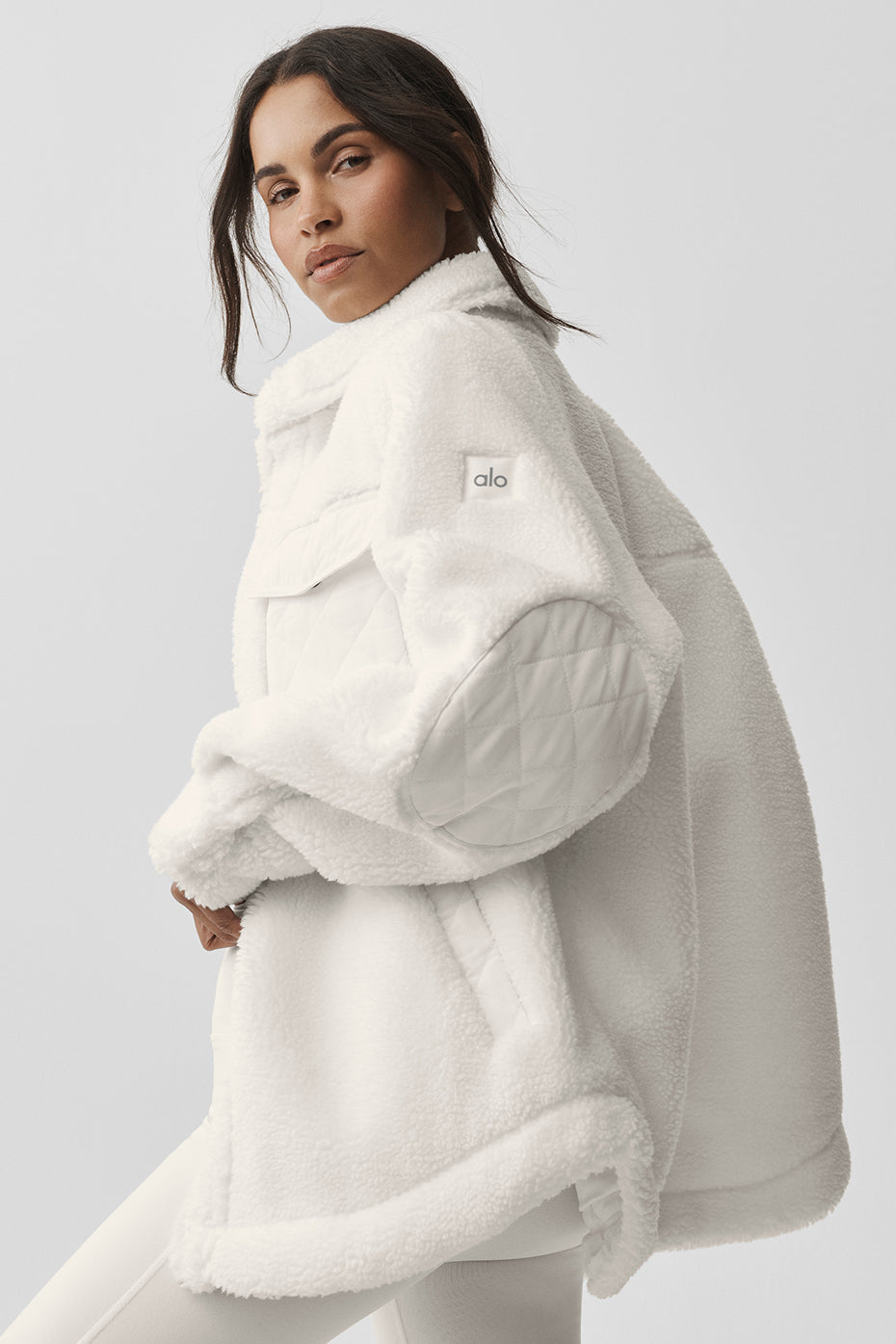 alo Sherpa Edge Shacket - Ivory