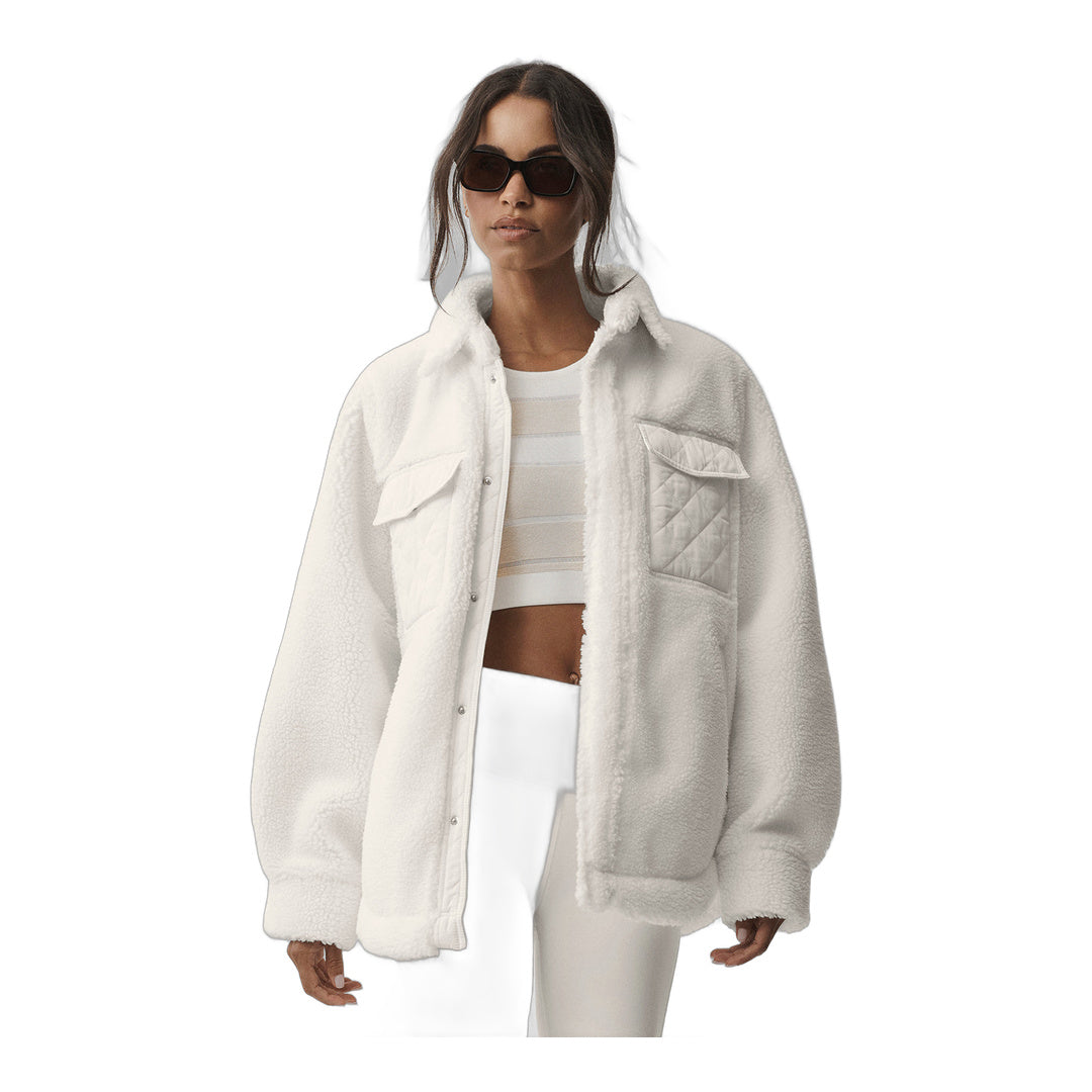 alo Sherpa Edge Shacket - Ivory