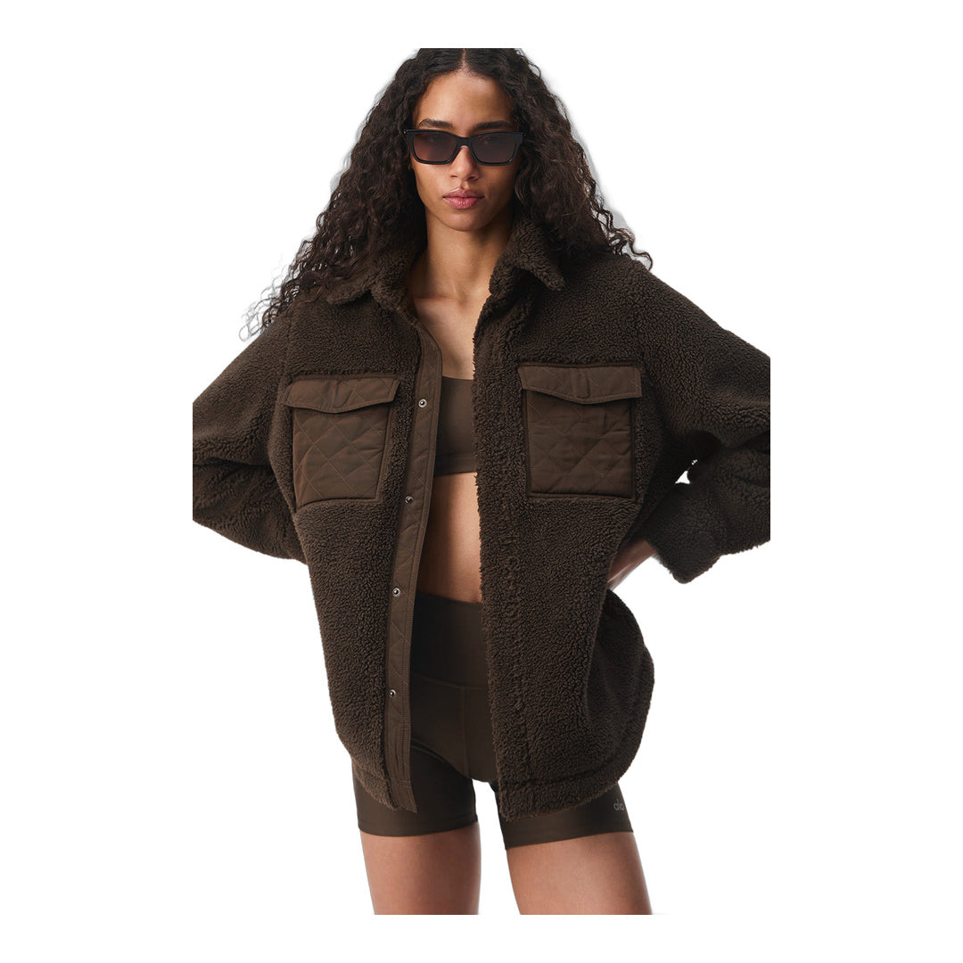 alo Sherpa Edge Shacket - Espresso