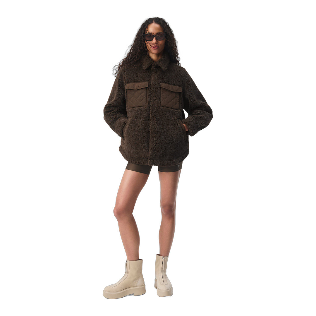 alo Sherpa Edge Shacket - Espresso