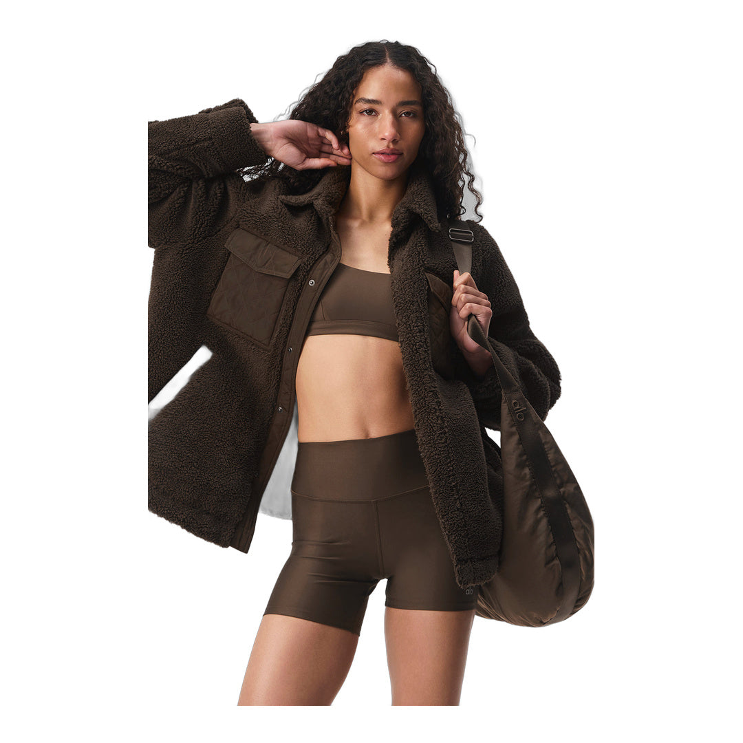 alo Sherpa Edge Shacket - Espresso