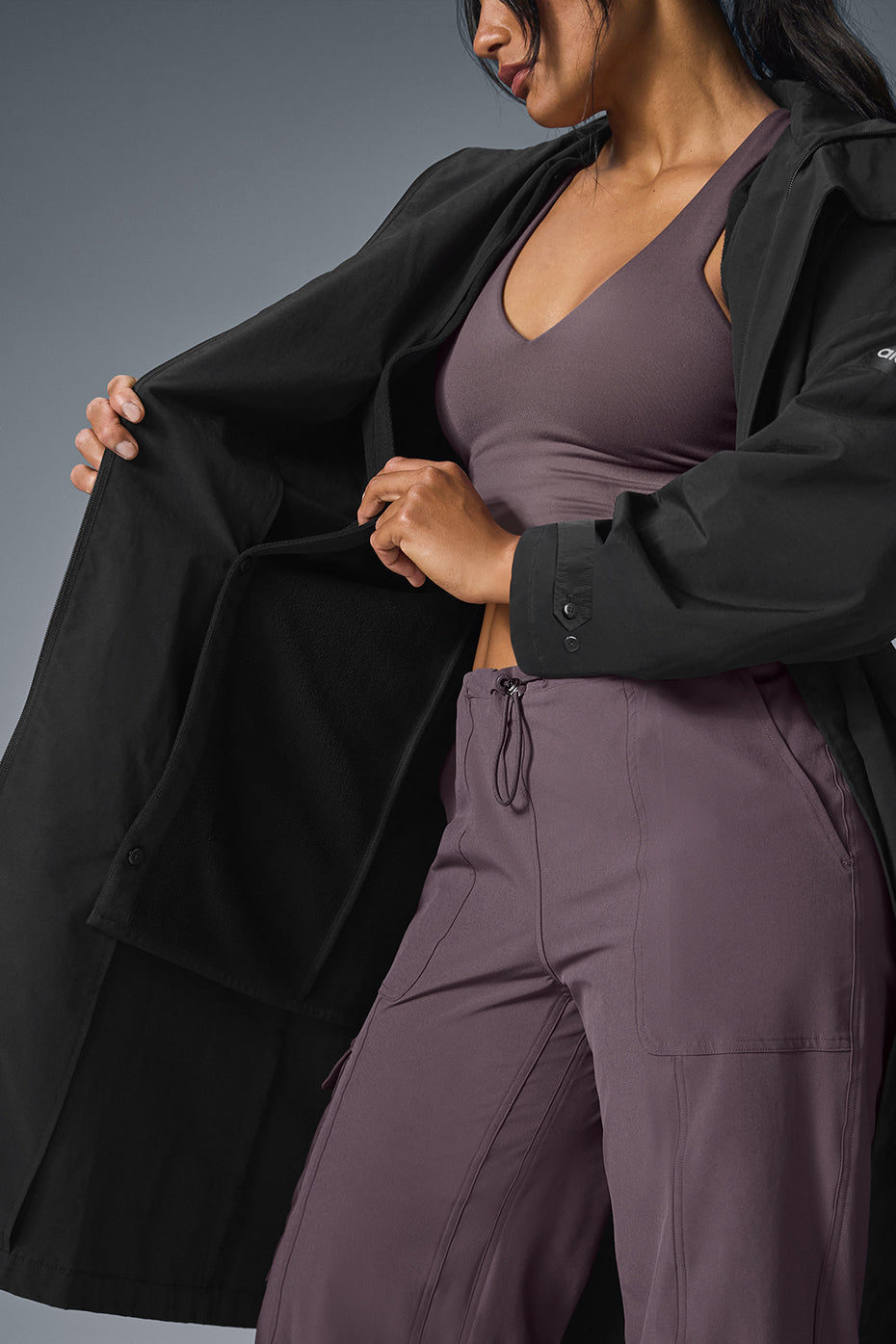 alo Crinkle On The Move Trench - Black