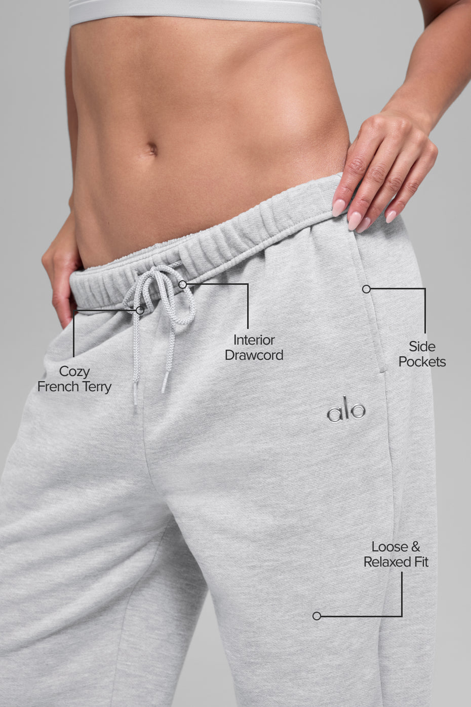 alo Accolade Straight Leg Sweatpant - Athletic Heather Grey