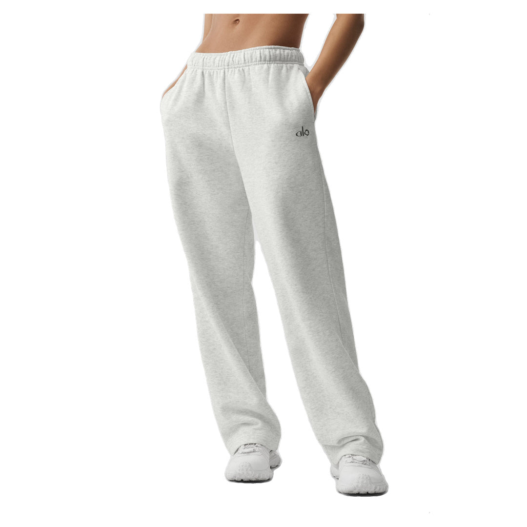 ALO Accolade Straight Leg Sweatpant - White Heather