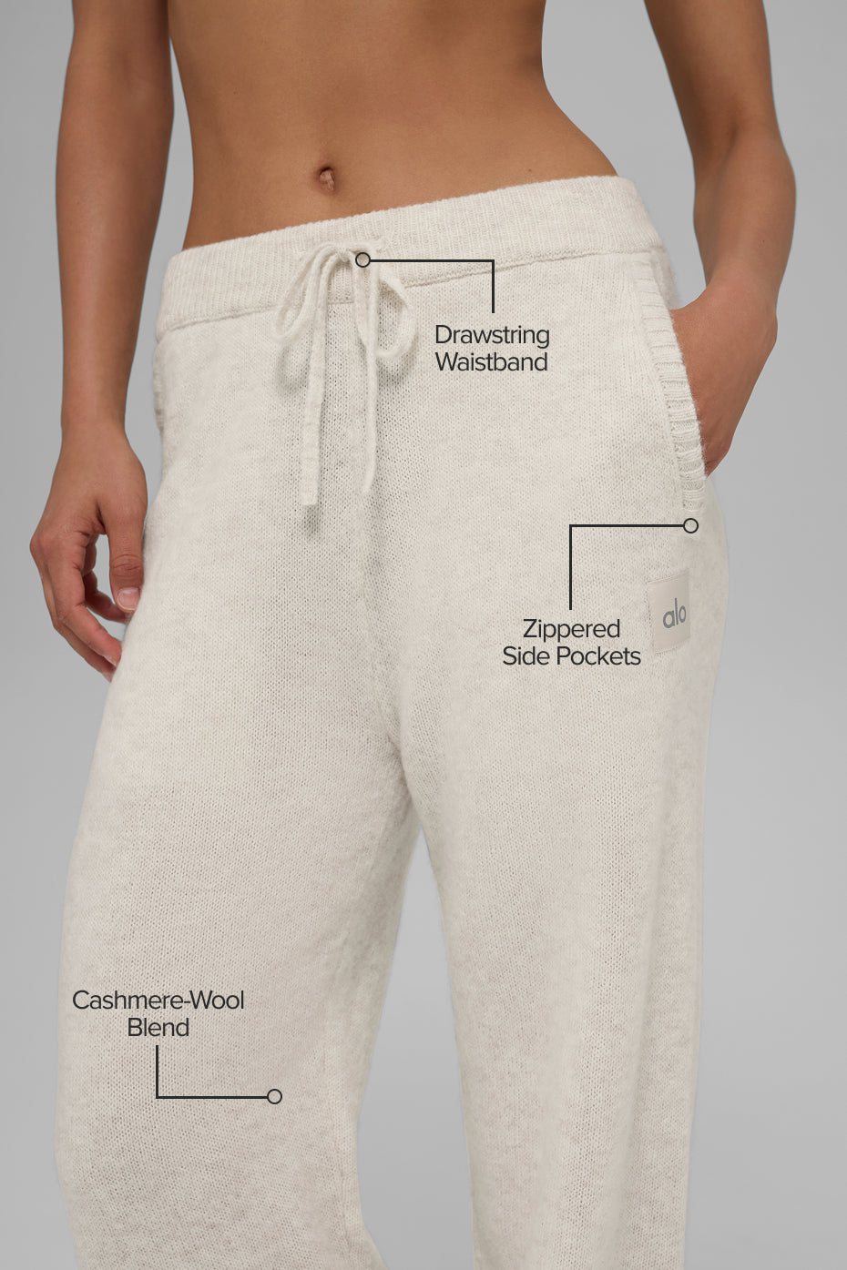 alo Wool Cashmere New Class Sweatpant - Bone Heather