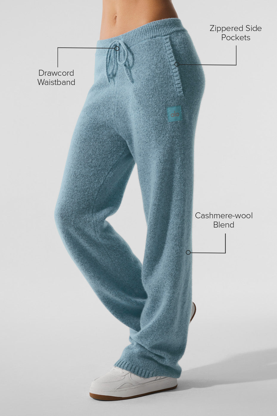 alo Wool Cashmere New Class Sweatpant - Celestial Blue Granite Heather