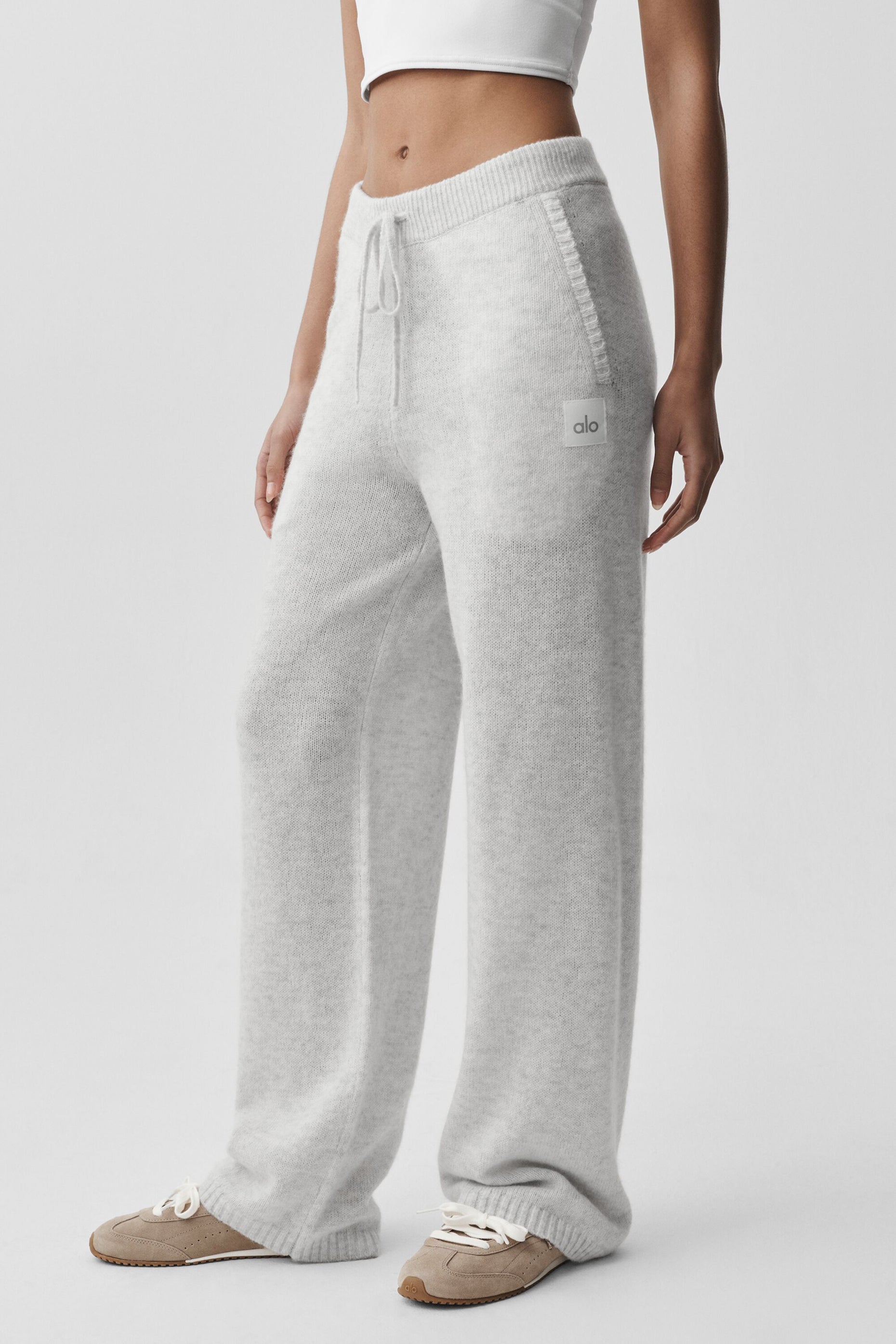 alo Wool Cashmere New Class Sweatpant - White Heather