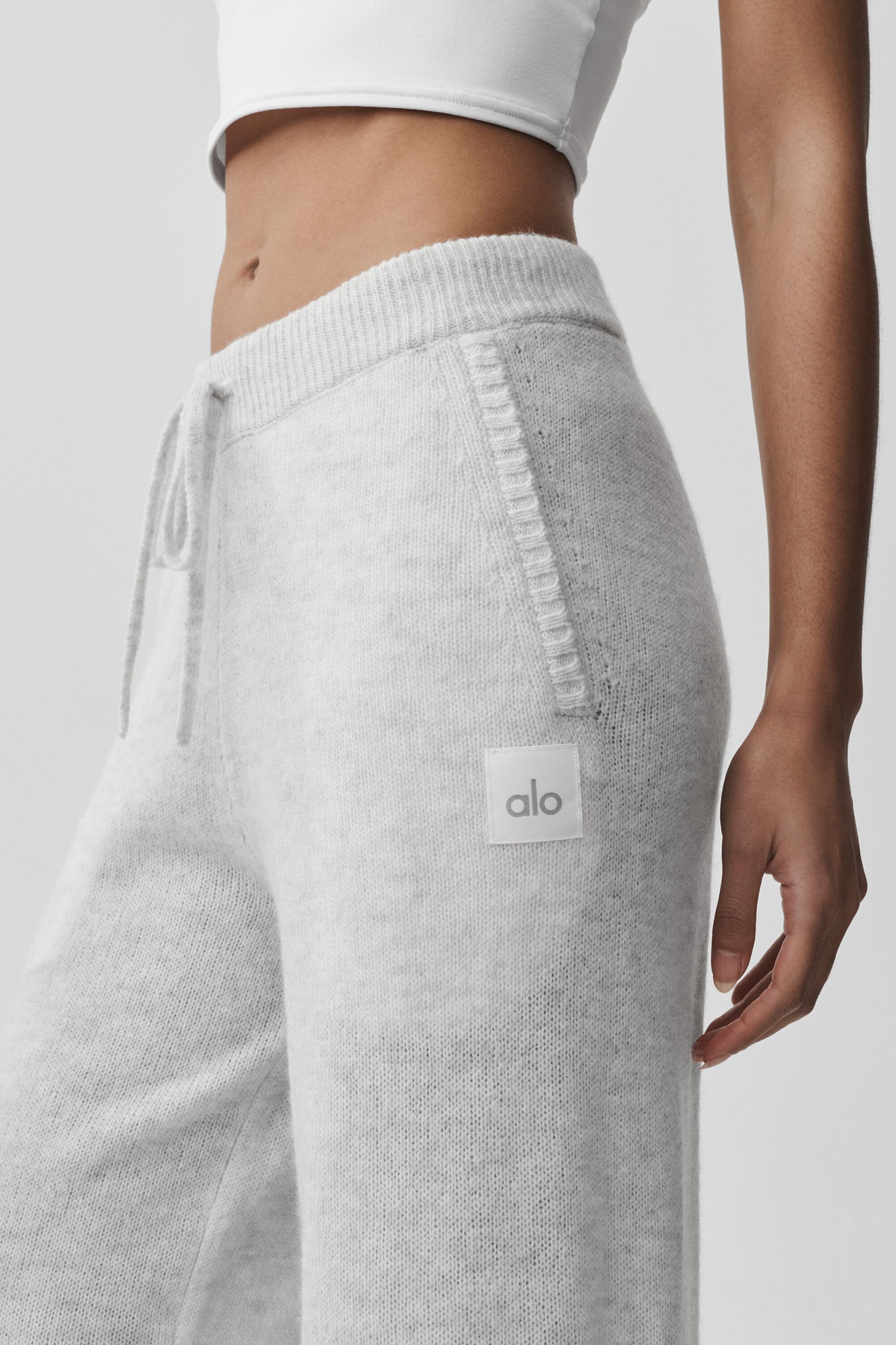 alo Wool Cashmere New Class Sweatpant - White Heather