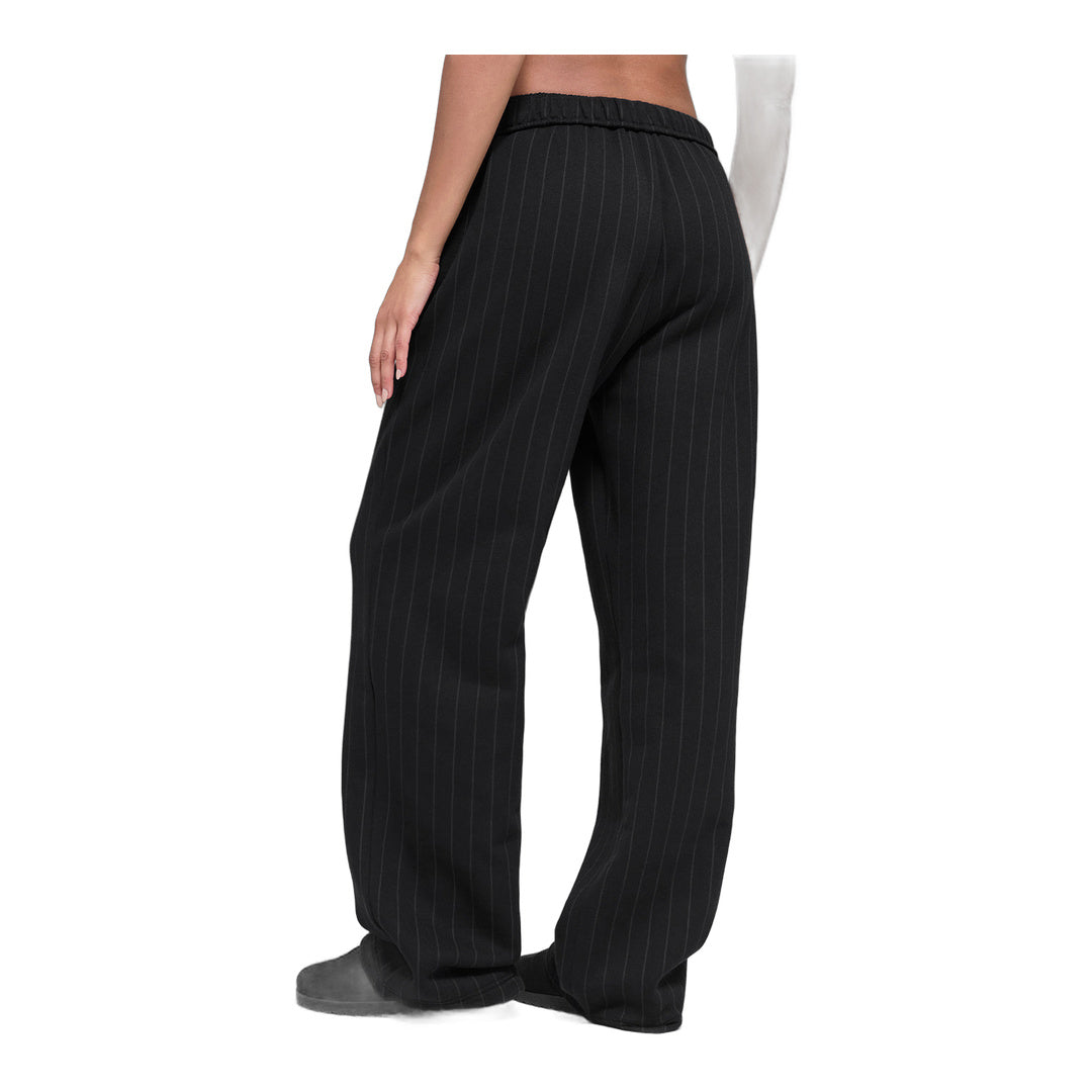 alo Pinstripe Straight Leg Sweatpant - Black Pinstripe