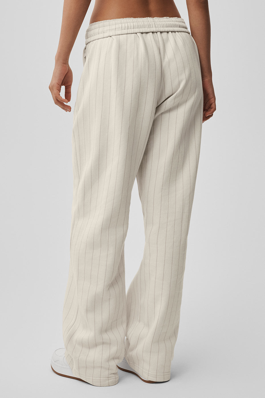 alo Pinstripe Straight Leg Sweatpant - Bone Pinstripe