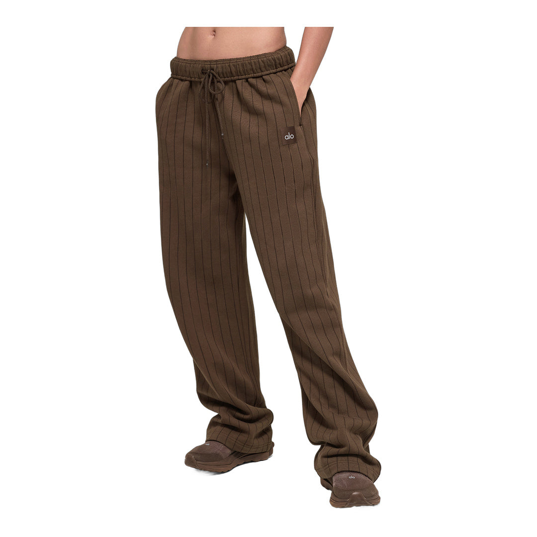 alo Pinstripe Straight Leg Sweatpant - Espresso Pinstripe