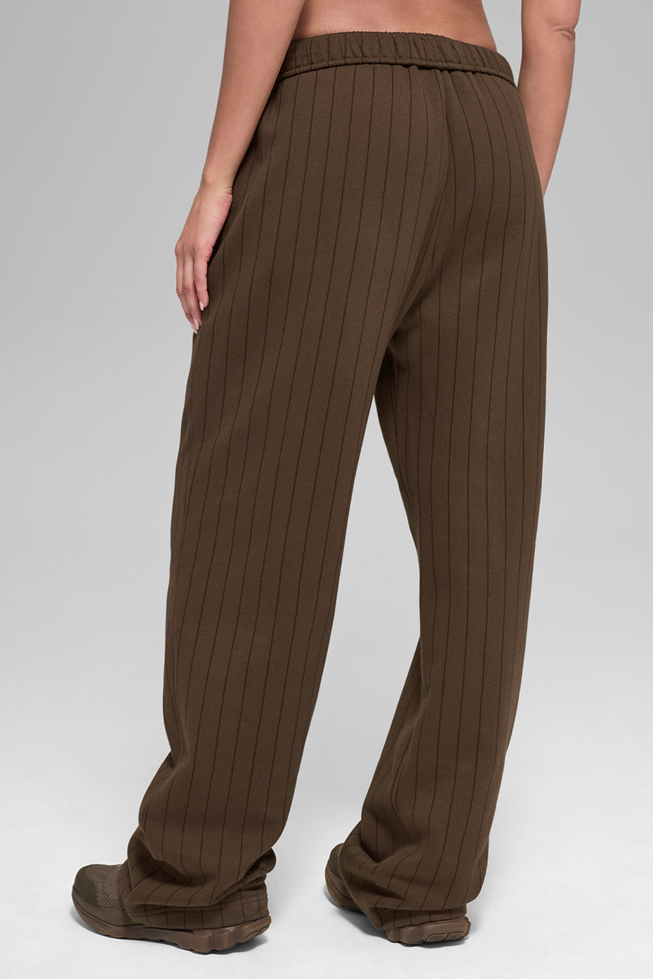 alo Pinstripe Straight Leg Sweatpant - Espresso Pinstripe