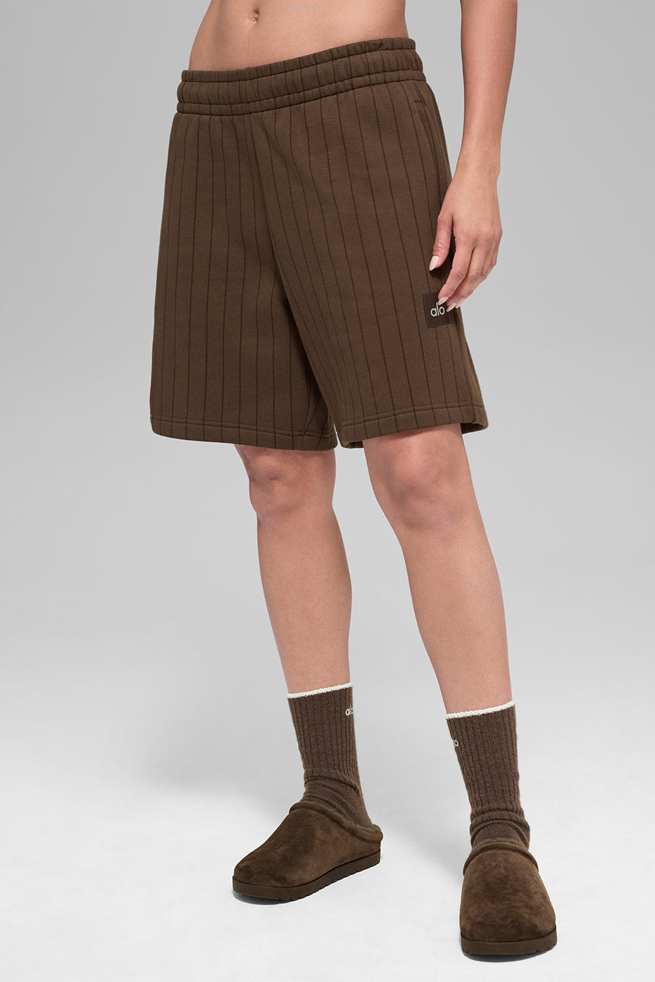 alo 7" Pinstripe Short - Espresso Pinstripe