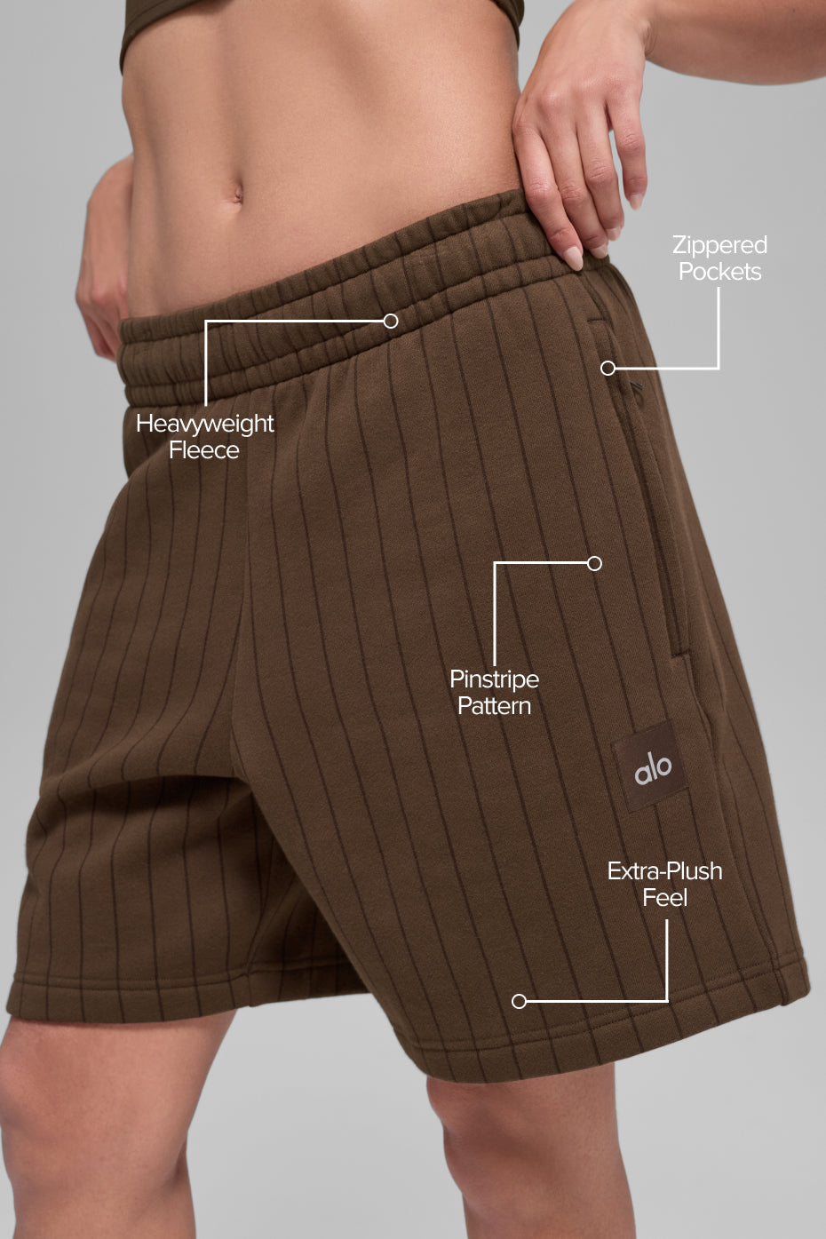 alo 7" Pinstripe Short - Espresso Pinstripe
