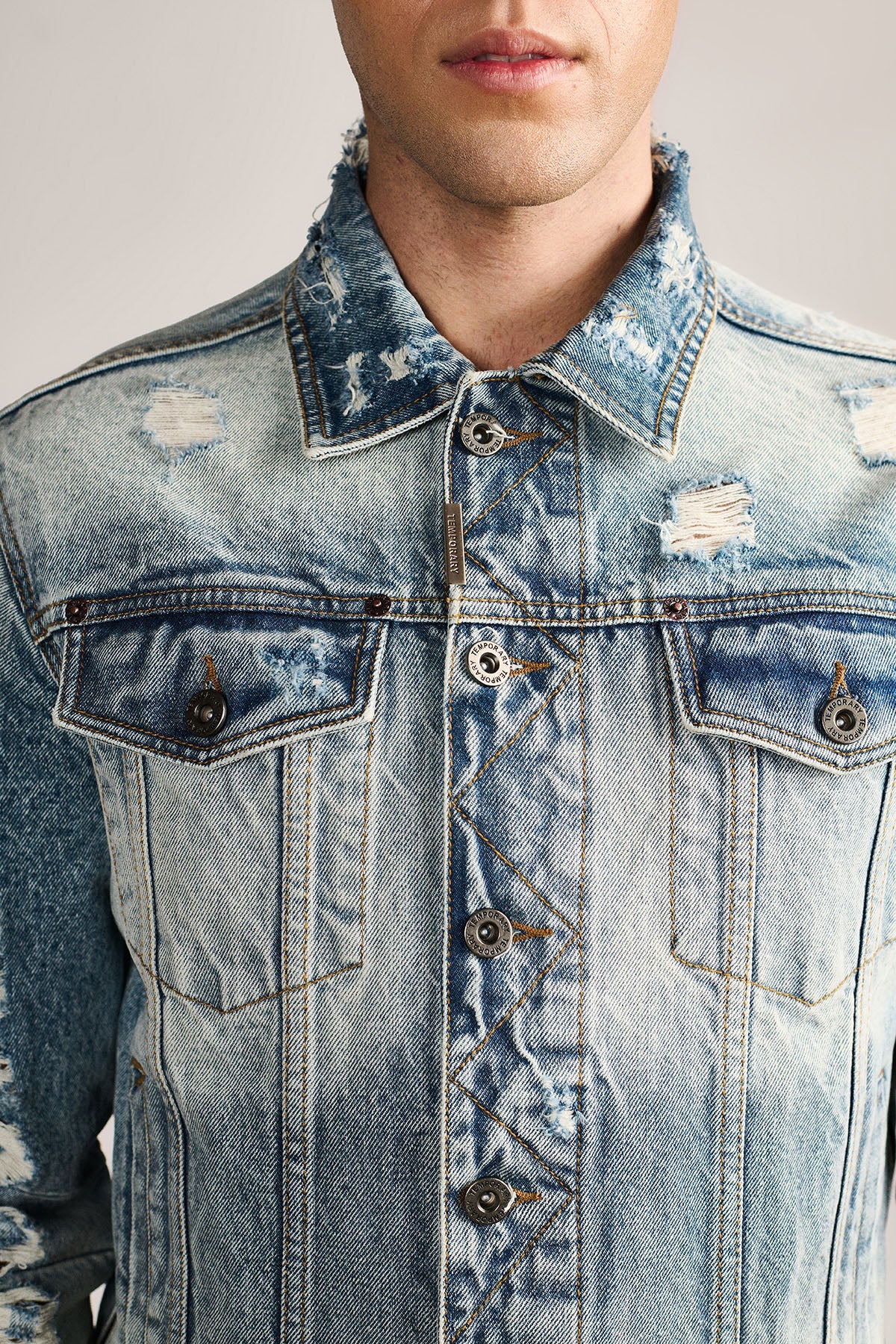THE LAST WEAR — Hand Distressed Denim Trucker Jacket | TEMPORARY