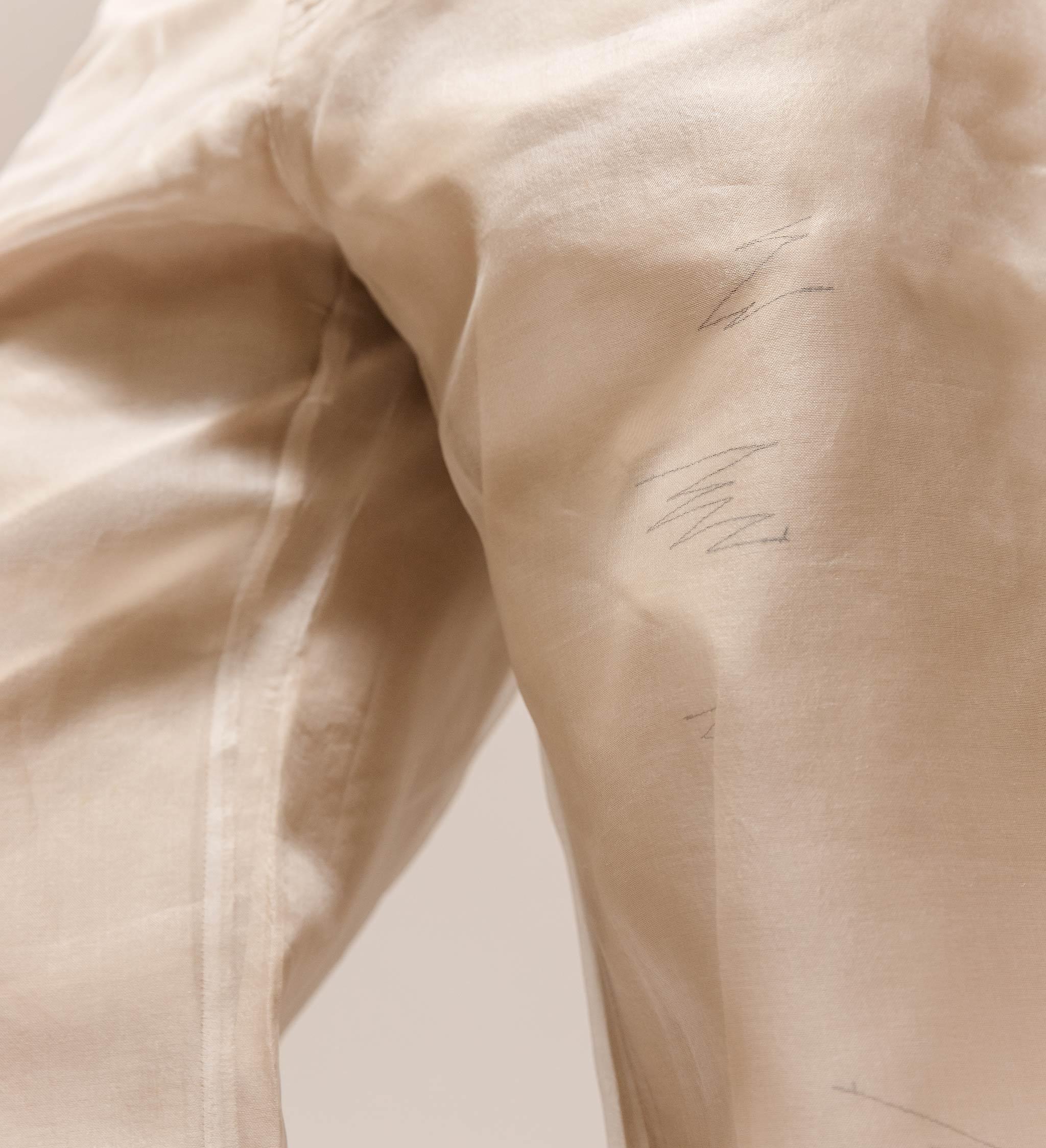 'Veil' Organza Twill Embroidered Pant