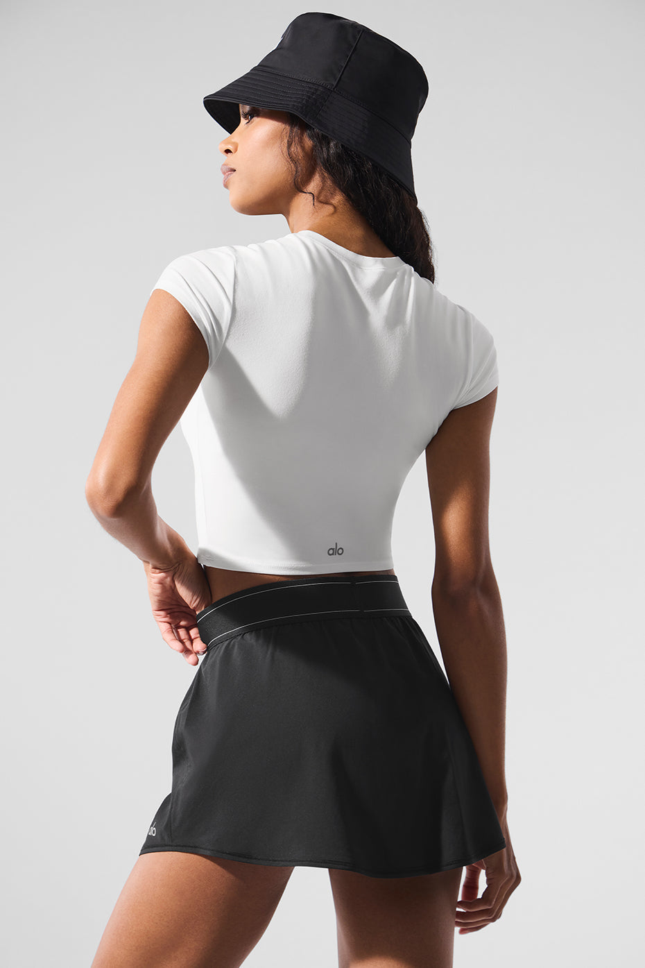 alo Alosoft Crop Finesse Short Sleeve - White
