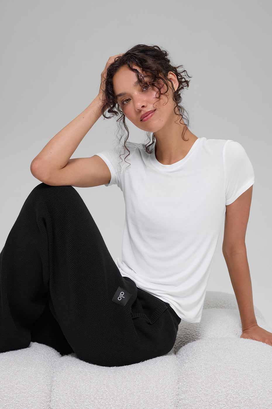 alo All Day Short Sleeve - White