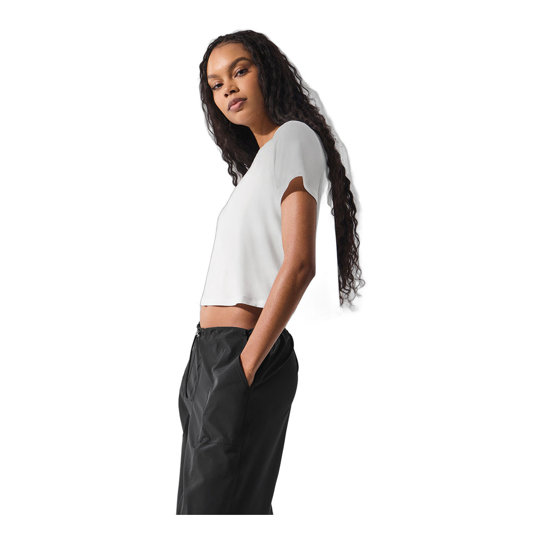 alo Cropped All Day Short Sleeve - White