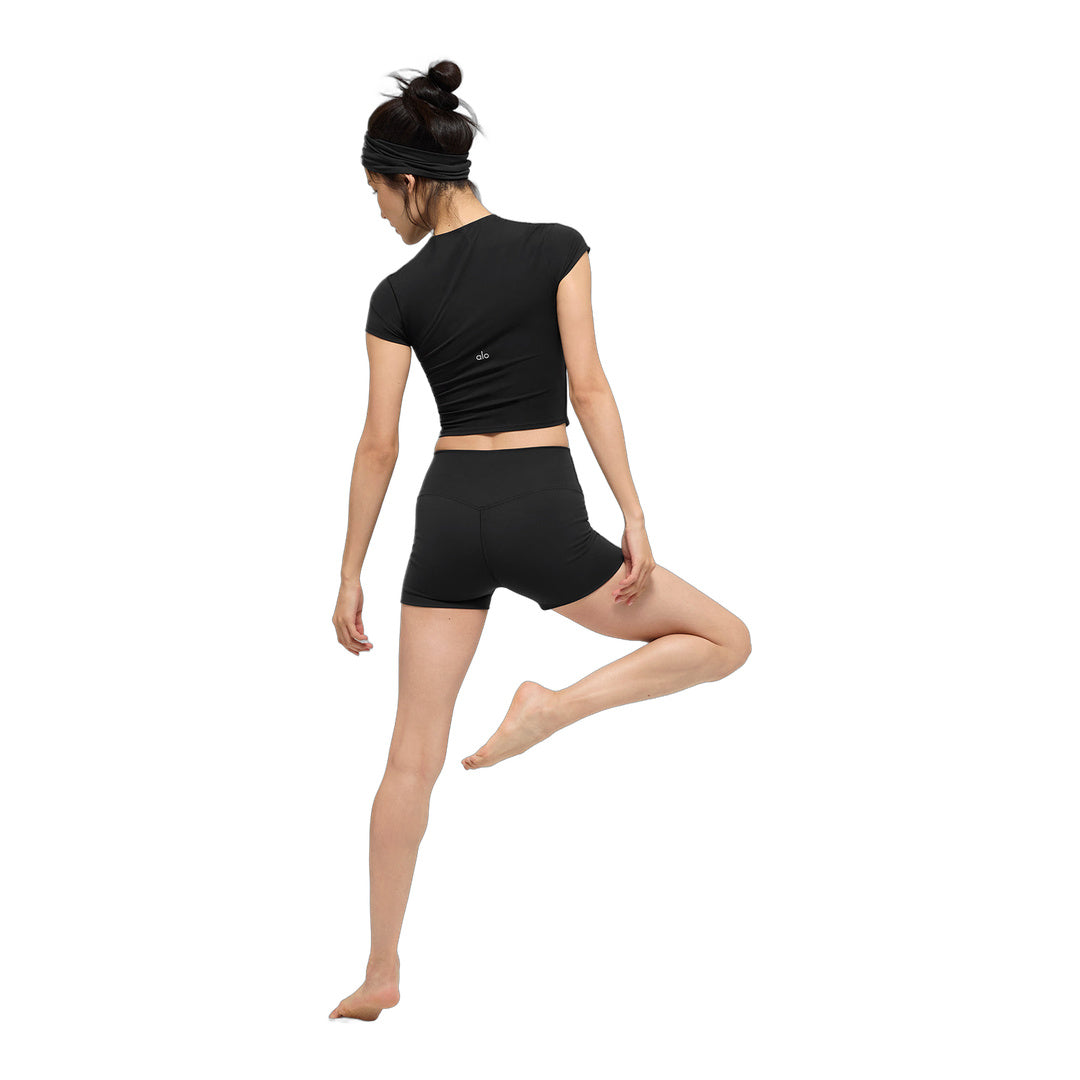 alo ALO Softsculpt Precision Short Sleeve Top - Black