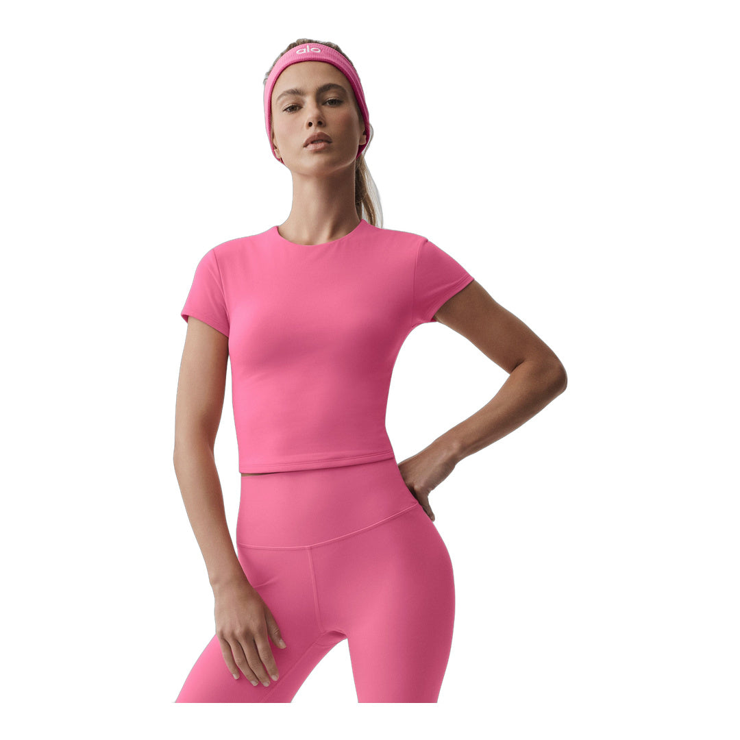 alo ALO Softsculpt Precision Short Sleeve Top - Paradise Pink
