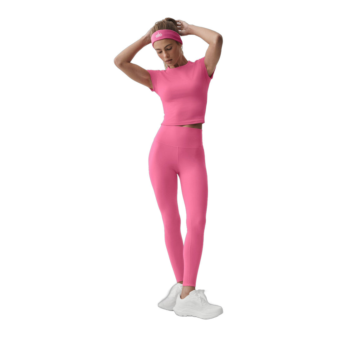 alo ALO Softsculpt Precision Short Sleeve Top - Paradise Pink