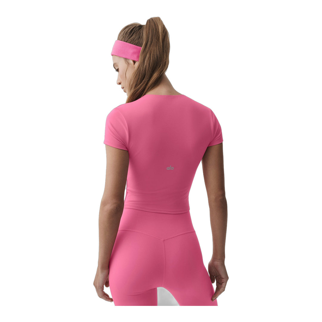 alo ALO Softsculpt Precision Short Sleeve Top - Paradise Pink