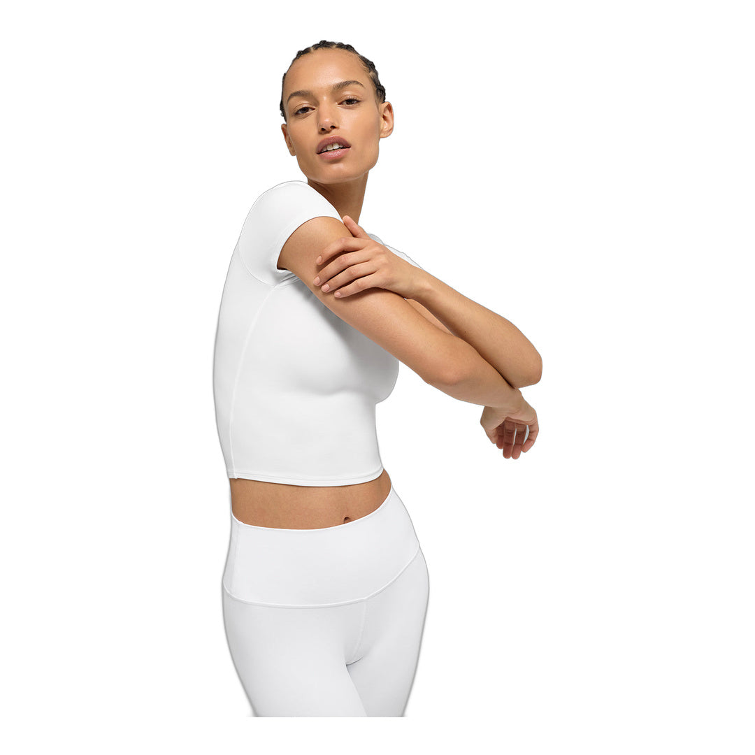 alo ALO Softsculpt Precision Short Sleeve Top - White