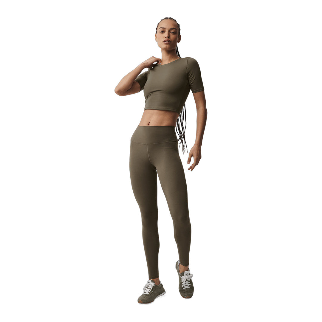alo ALO Softsculpt Precision Half Sleeve Tee - Olive Tree
