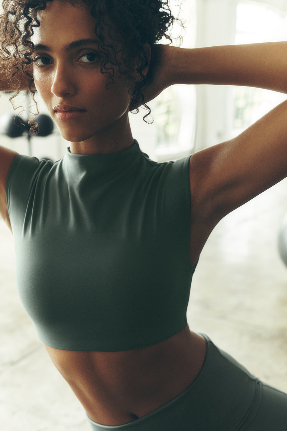 alo ALO Softsculpt Capped Out Short Sleeve - Clover Green