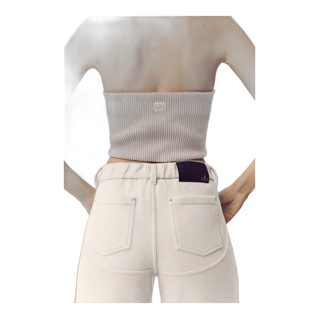alo Wool Blend Nightcap Corset Top - Cafe Au Lait