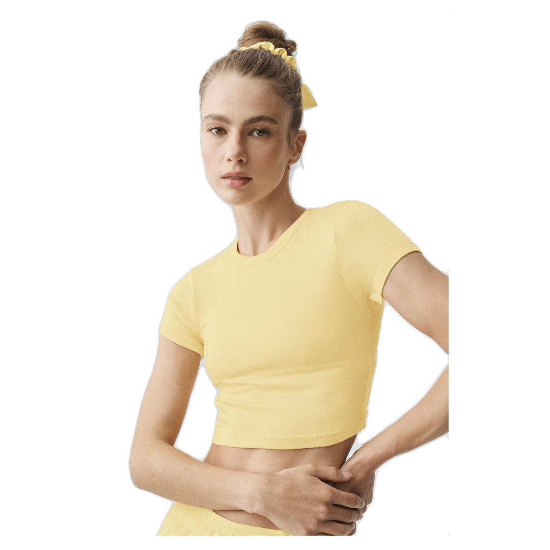 ALO Cropped Timeless Tee - Warm Butter