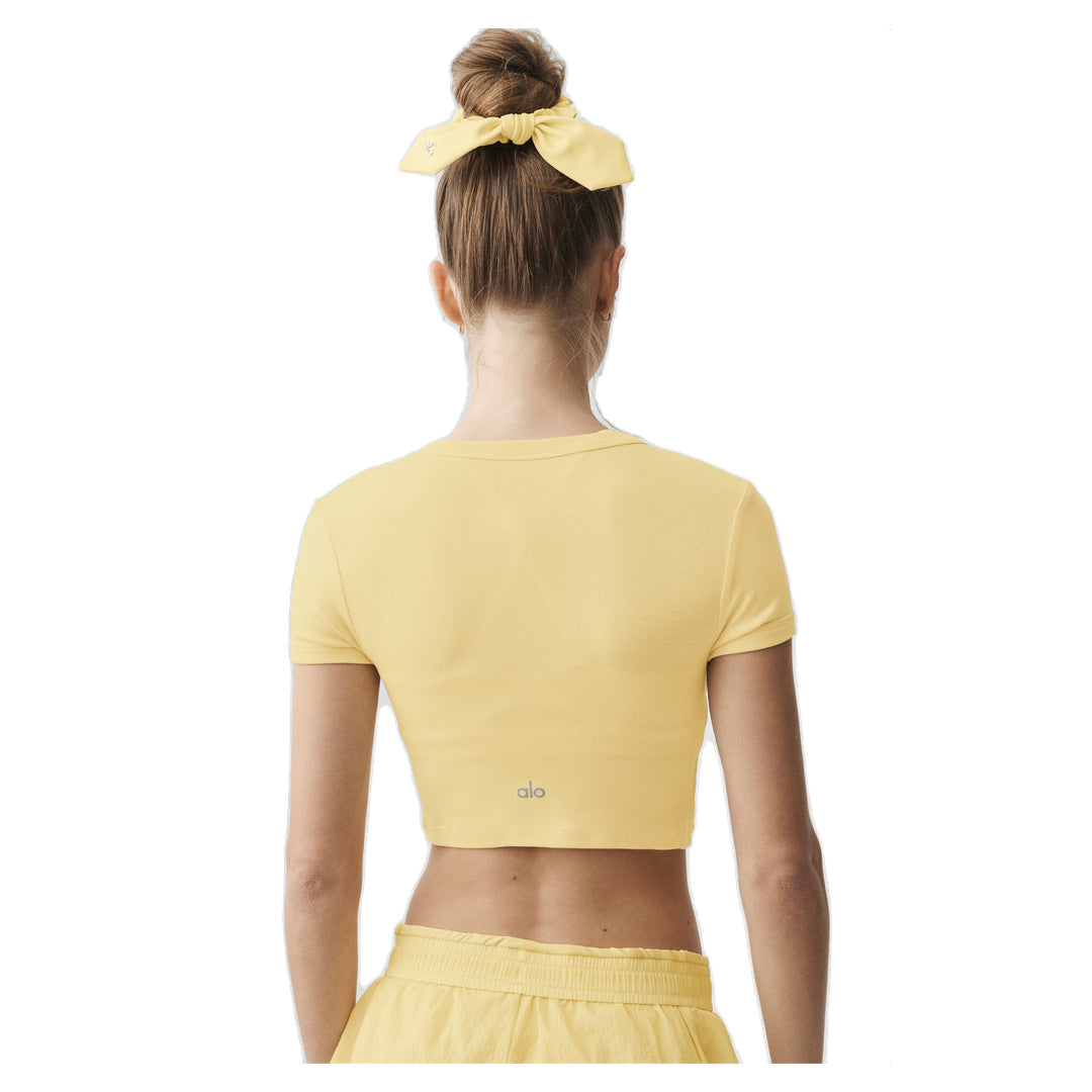 ALO Cropped Timeless Tee - Warm Butter