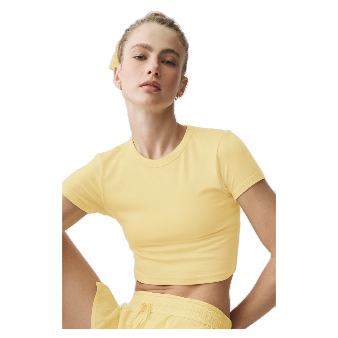 ALO Cropped Timeless Tee - Warm Butter