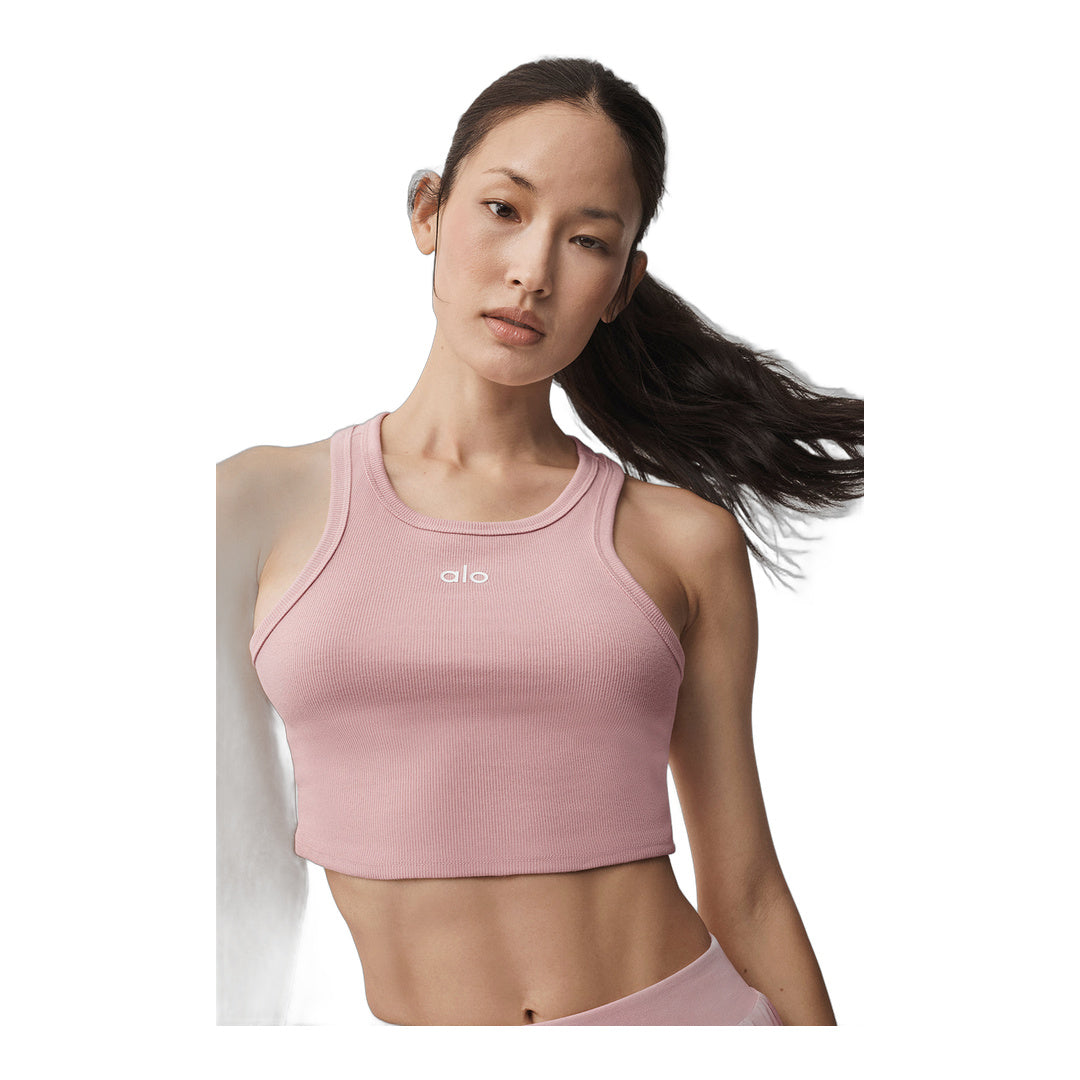 alo Aspire Tank - Vintage Pink/White